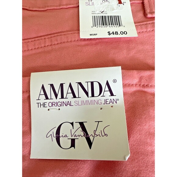 Gloria Vanderbilt Women's Amanda Colored Twill Straight-Leg Slimming Jeans 14 - Picture 6 of 7